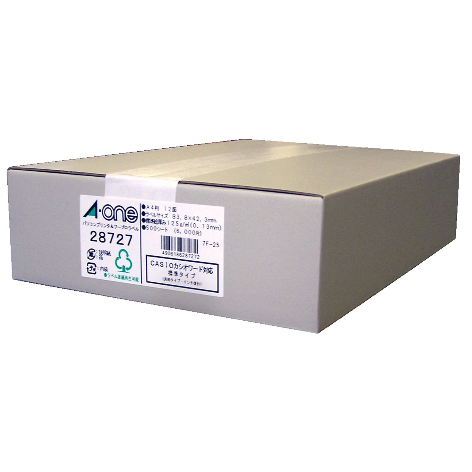 エーワン パソコン&ワープロラベル 汎用タイプ A4 12面 500シート 28727 [単品] [500シート(6,000片)]