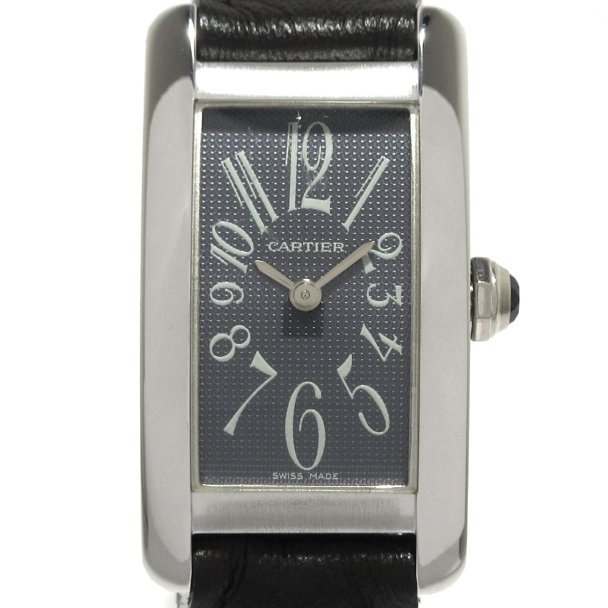 Cartier(カルティエ) 腕時計 タンクアメリカンSM W2605129 レディース K18WG/社外革ベルト ダークグレー