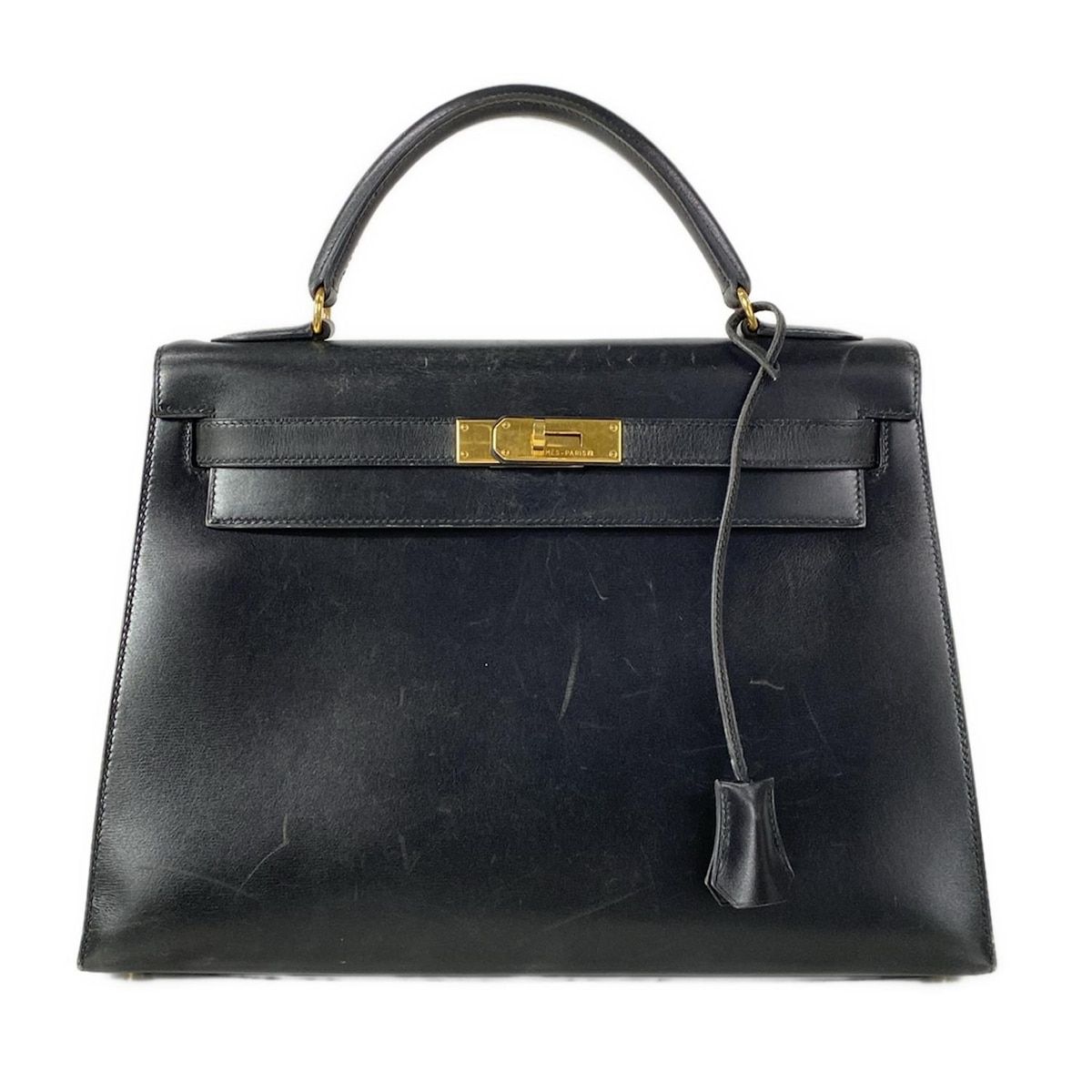 HERMES(エルメス) ハンドバッグ ケリー32 黒 外縫い/ゴールド金具