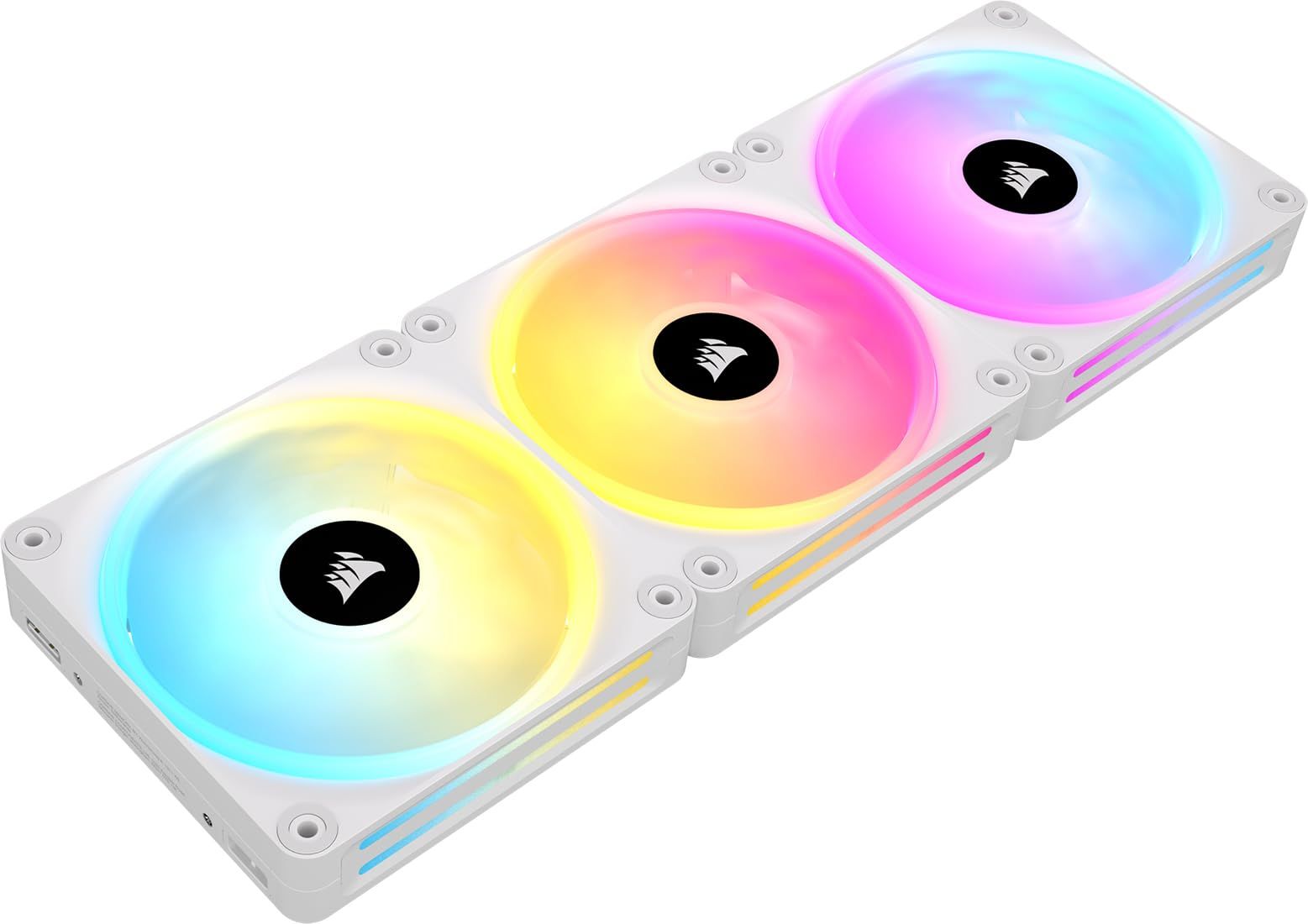 CORSAIR iCUE LINK QX120 RGB スターターキット White 120mm PWM RGB PCケースファン (ファン3個、iCUE LINK システムハブ・ケーブルセット) CO-90 [ホワイト] [120mm] [スターターパック]