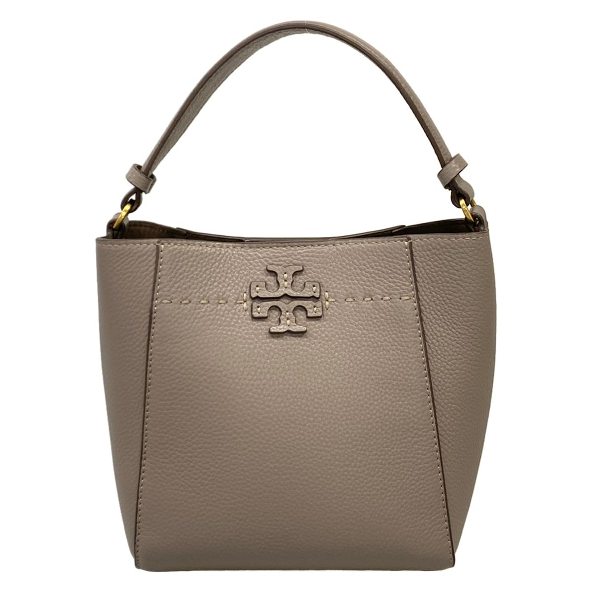 TORY BURCH(トリーバーチ) ハンドバッグ マックグロー スモール バケットバッグ グレー レザー