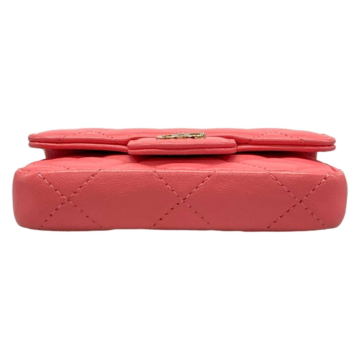 CHANEL(シャネル) ウエストポーチ美品 ミニミニマトラッセ ピンク チェーンショルダー/ゴールド金具 ラムスキン