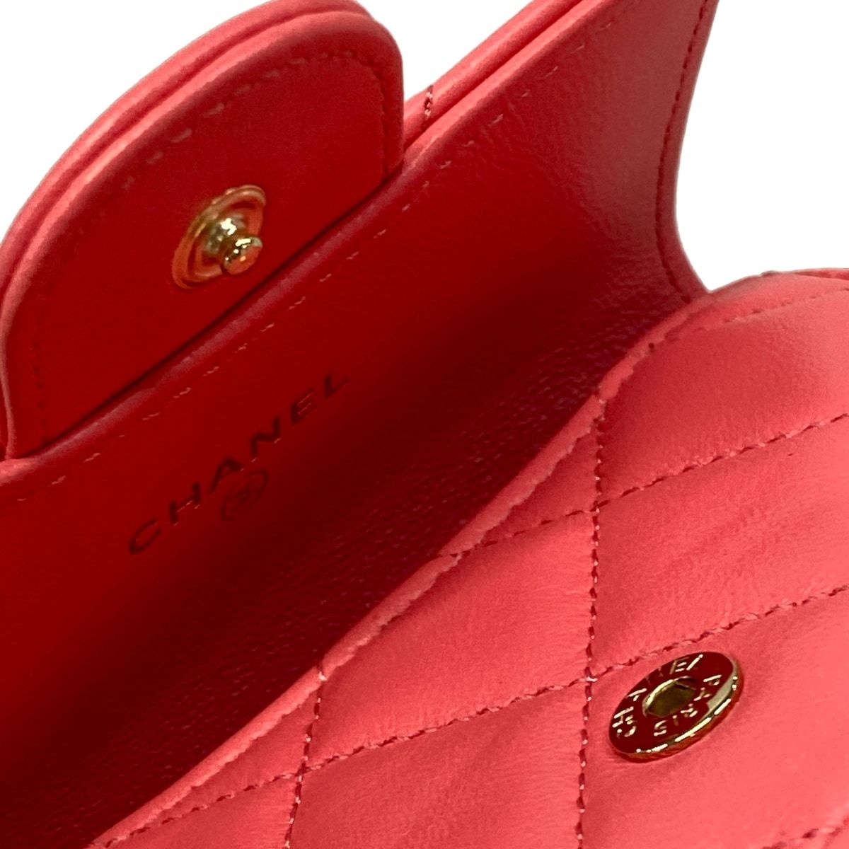 CHANEL(シャネル) ウエストポーチ美品 ミニミニマトラッセ ピンク チェーンショルダー/ゴールド金具 ラムスキン