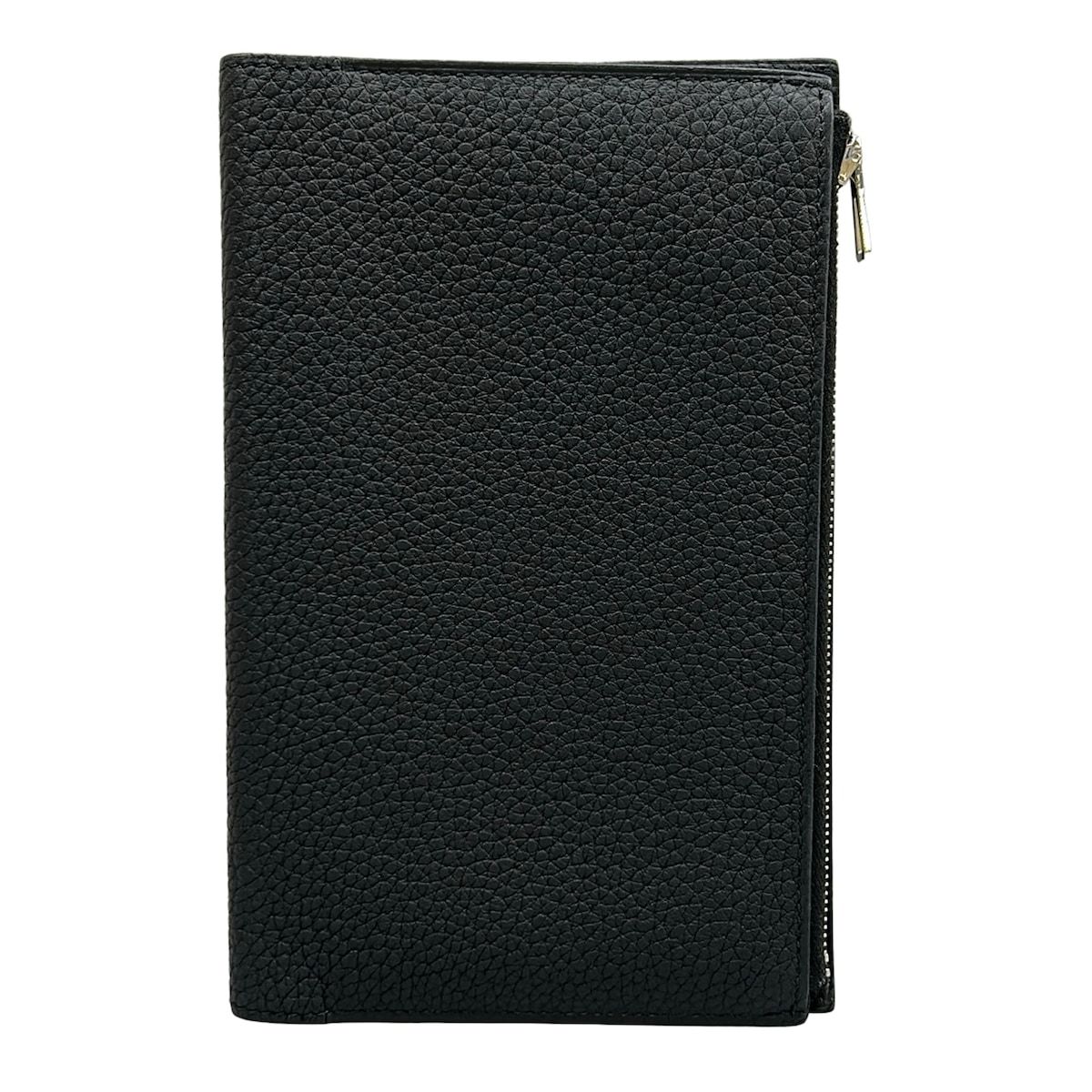 HERMES(エルメス) ブックカバー EAジップ PM 黒 シルバー金具