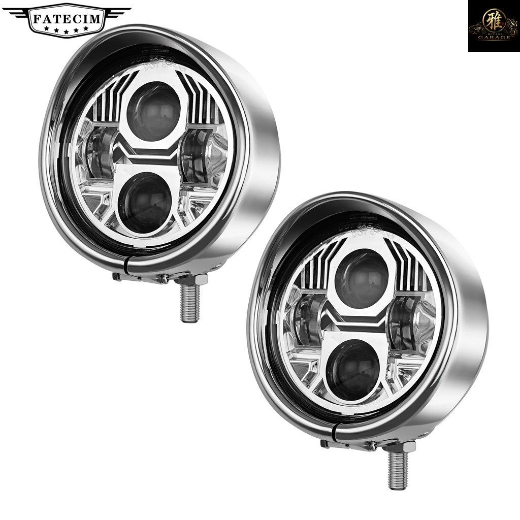 4.5'' LED BRIM TRIM COVER FOG LAMPS LIGHT MOTORCYCLE FOG LIGHTS HARLEY CHOPPER CAFE RACER CRUISER HONDA