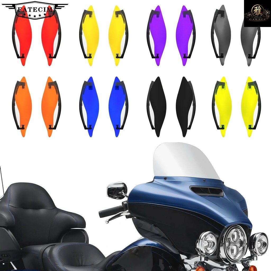 MOTORCYCLE SIDE WING AIR DEFLECTOR SIDE SPOILER COLORFUL WINDSHIELD HARLEY TOURING ELECTRA STREET GLIDE FLHX FLHT 2014-2024