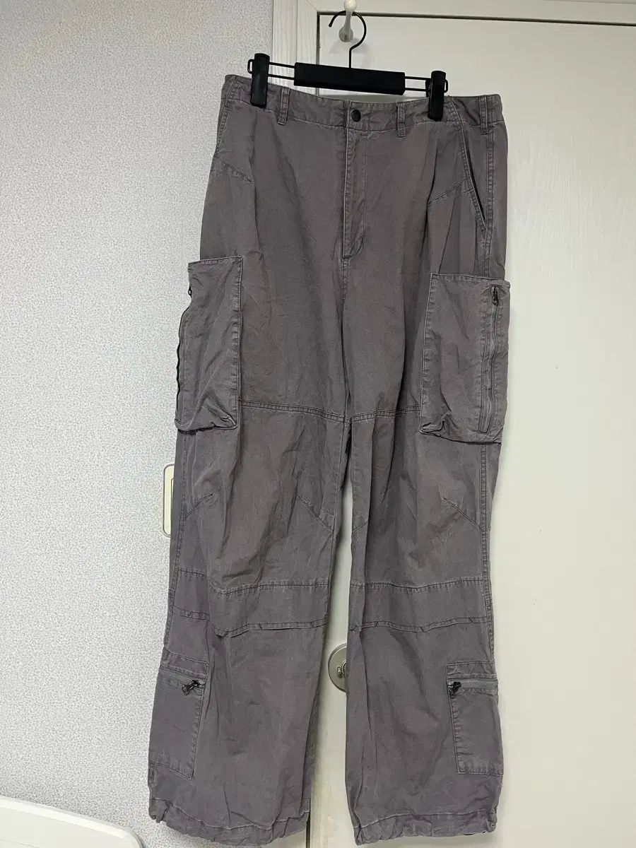 Hatchingroom Zip Cargo Work Pants パープルグレー