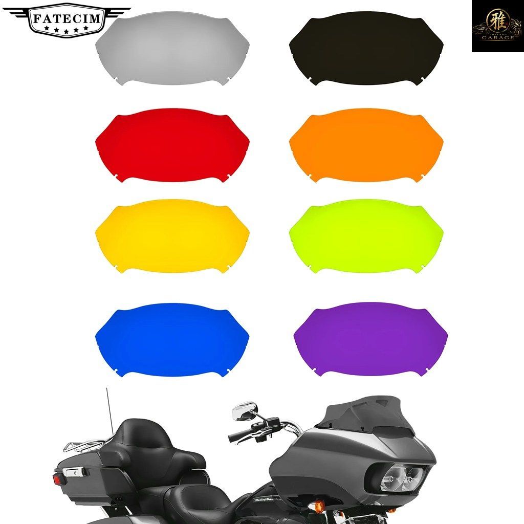 FATECIM 9 INCH COLOR FRONT WINDSHIELD WINDSCREEN MOTORCYCLE DEFLECTOR COVER PLATE HARLEY ROAD GLIDE FLTRX 2015-2023