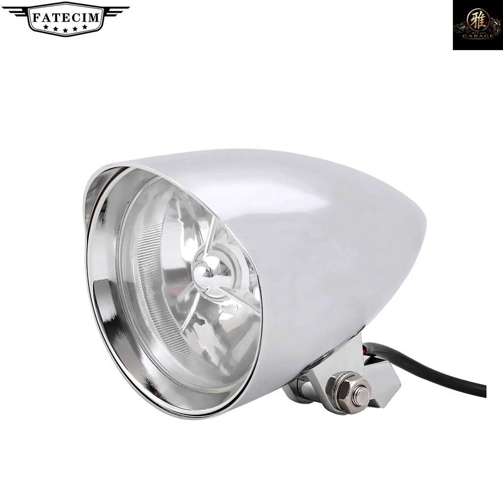 MOTORCYCLE 4.5インチ TRI BAR VISOR BULLET HEADLIGHT LAMPS CHOPPER CAFE RACER