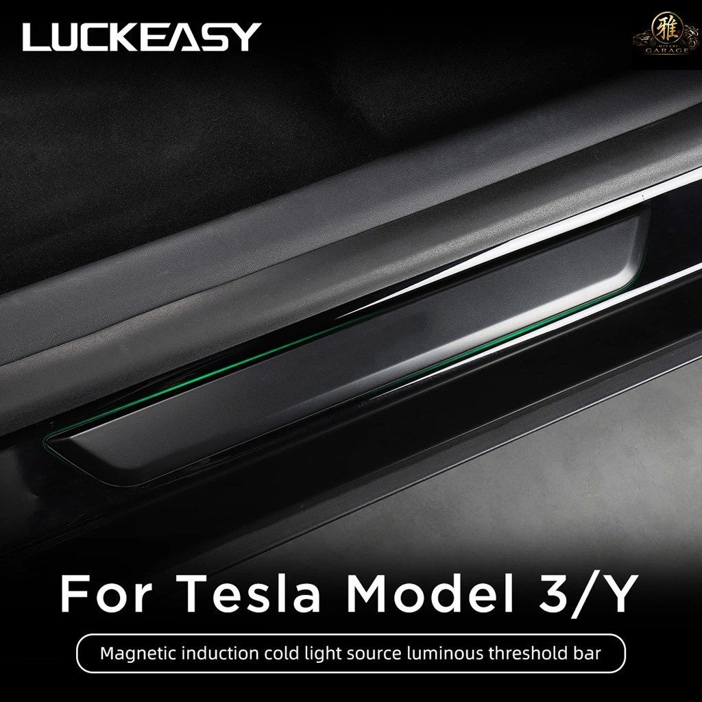 TESLA MODEL 3 2021-2023 CAR THRESHOLD BAR MAGNETIC INDUCTION LED LUMINOUS ILLUMINATED WELCOME PEDAL MODEL Y