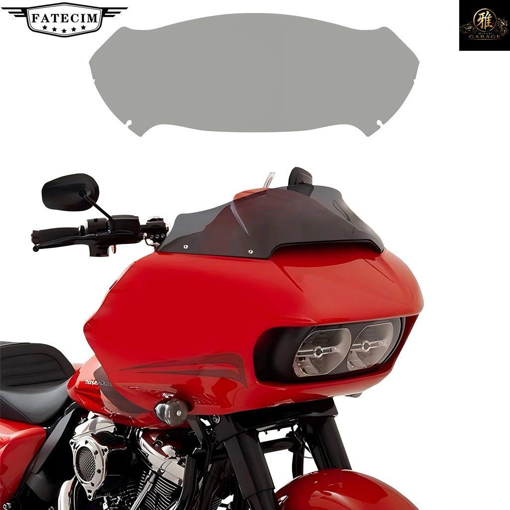 FATECIM 7 INCH SMOKE FRONT WINDSHIELD WINDSCREEN MOTORCYCLE DEFLECTOR COVER PLATE HARLEY ROAD GLIDE FLTRX 2015-2023