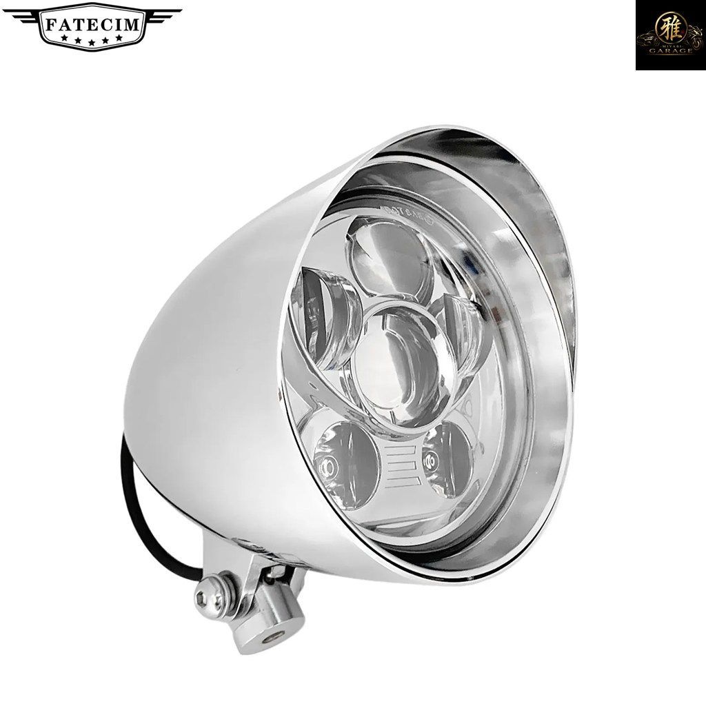BULLET TRI BAR MOTORCYCLE HEADLIGHT LED 5.75 INCH MOTORCYCLE LIGHTING SYSTEM HARLEY SPORTSTER DYNA