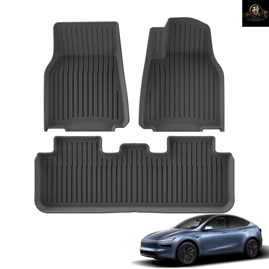 RHD TESLA MODEL Y 5SEATS LAUNCH 2025+ JUNIPER TPE FLOOR MATS CARGO LINER TRUNK MATS BACKREST PAD PROTECTION