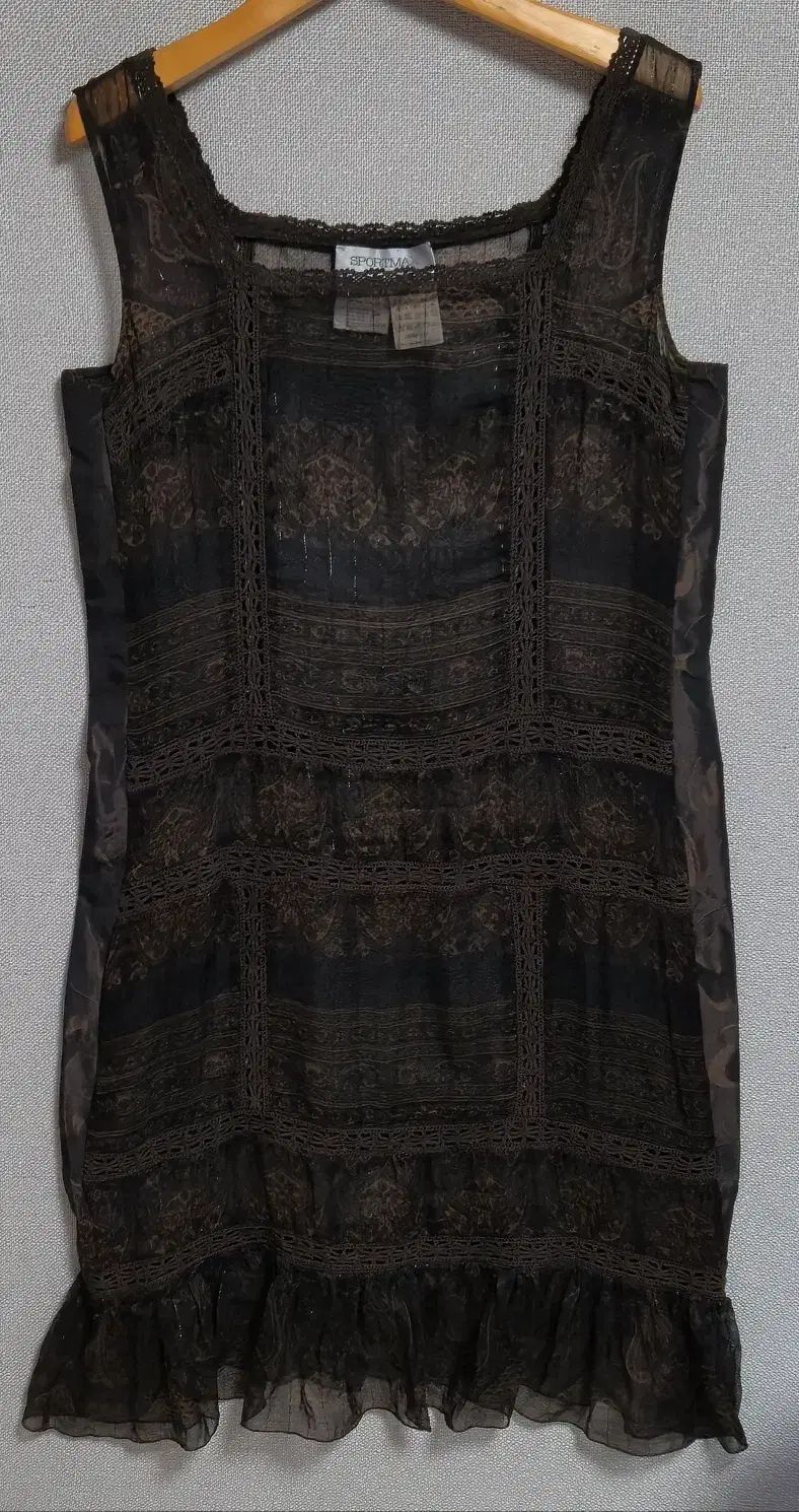 XS ) MAX MARA マックスマーラ Sportmax スポーツマックス シルク シースルー ブラウン ノースリーブ ONE PIECE