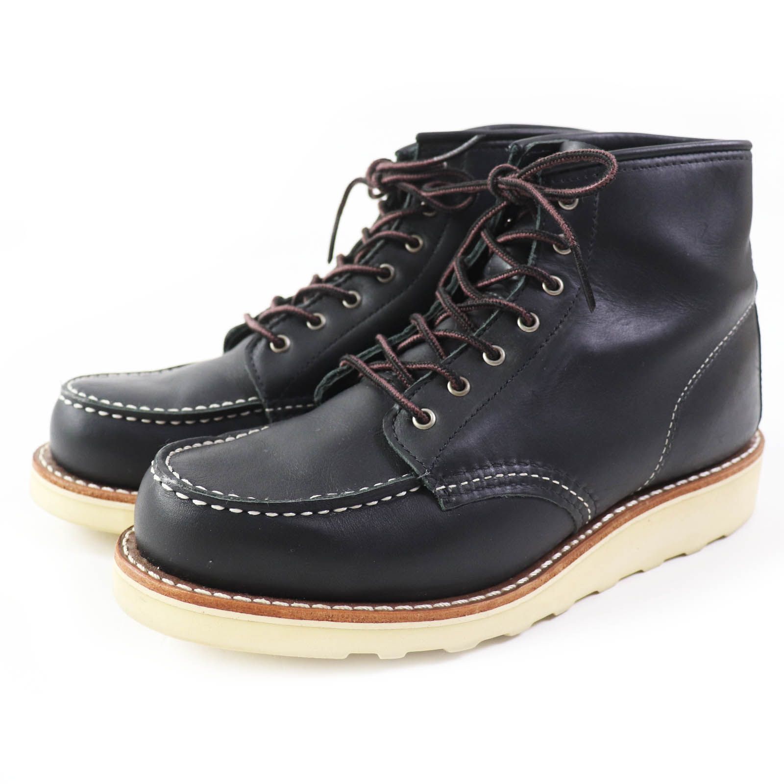 【ドンドン見直し】極美品◎RED WING レッドウィング 3373 レディースモデル 6インチ クラシックモック バウンダリー レザー ショートブーツ ブラック 8 1／2B（25.5cm） レディース