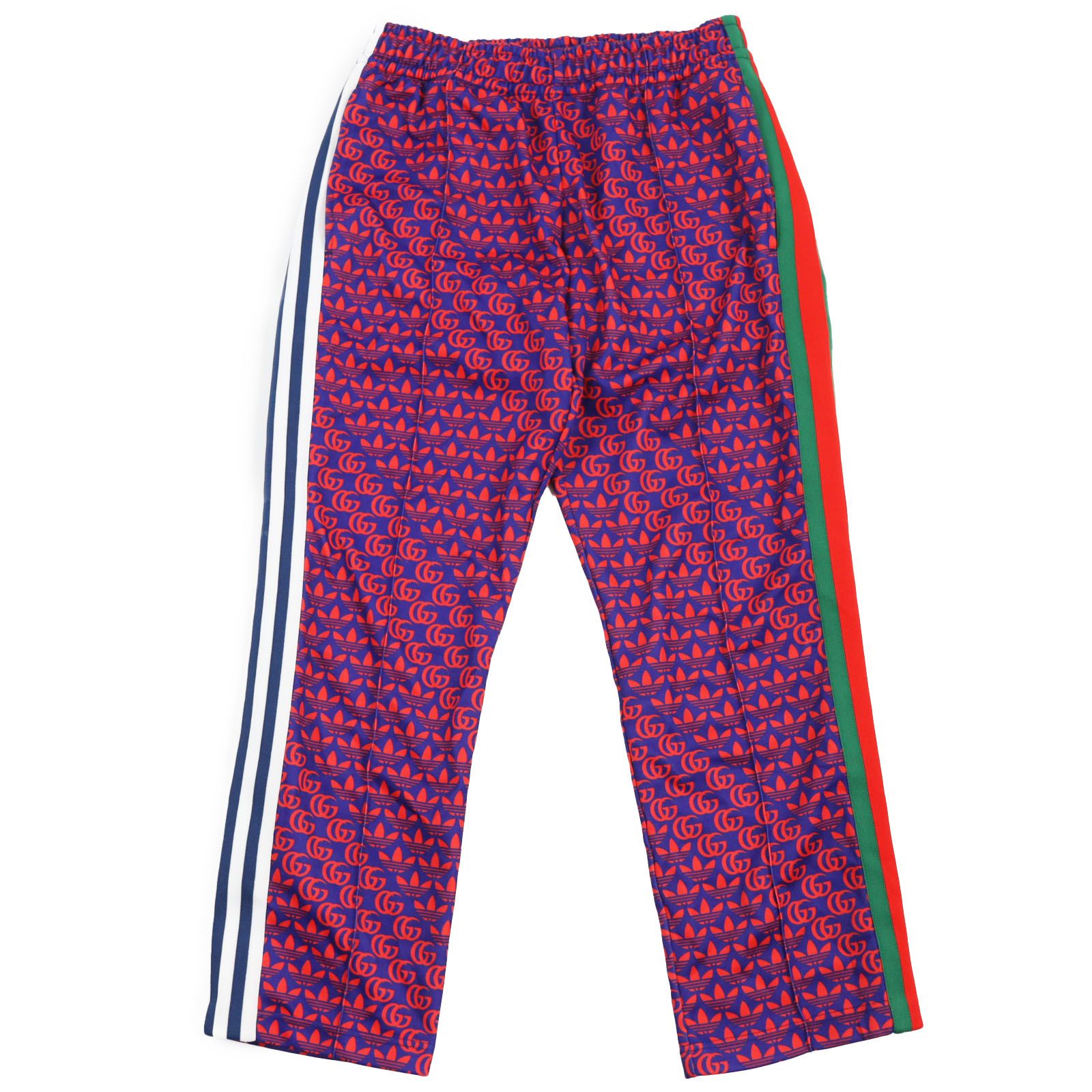 【ドンドン見直し】極美品●GUCCI グッチ adidas アディダス 22SS 692113 ダブルG トレフォイルロゴ ウェブライン トラック パンツ ネイビー レッド XS イタリア製 正規品 メンズ