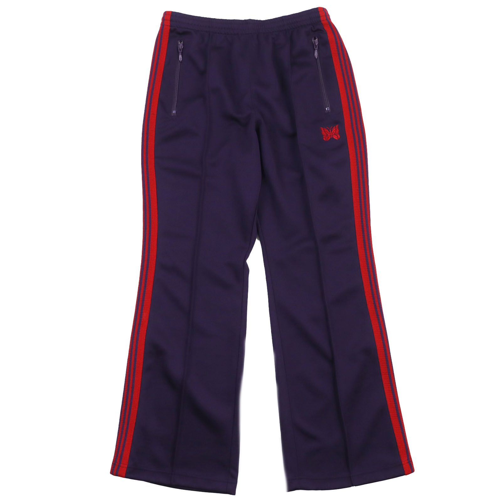 【ドンドン見直し】極美品●Needles ニードルス 22AW LQ231 Boot Cut Track Pant ロゴ刺繍入り ブーツカット トラックパンツ パープル レッド S 正規品 メンズ