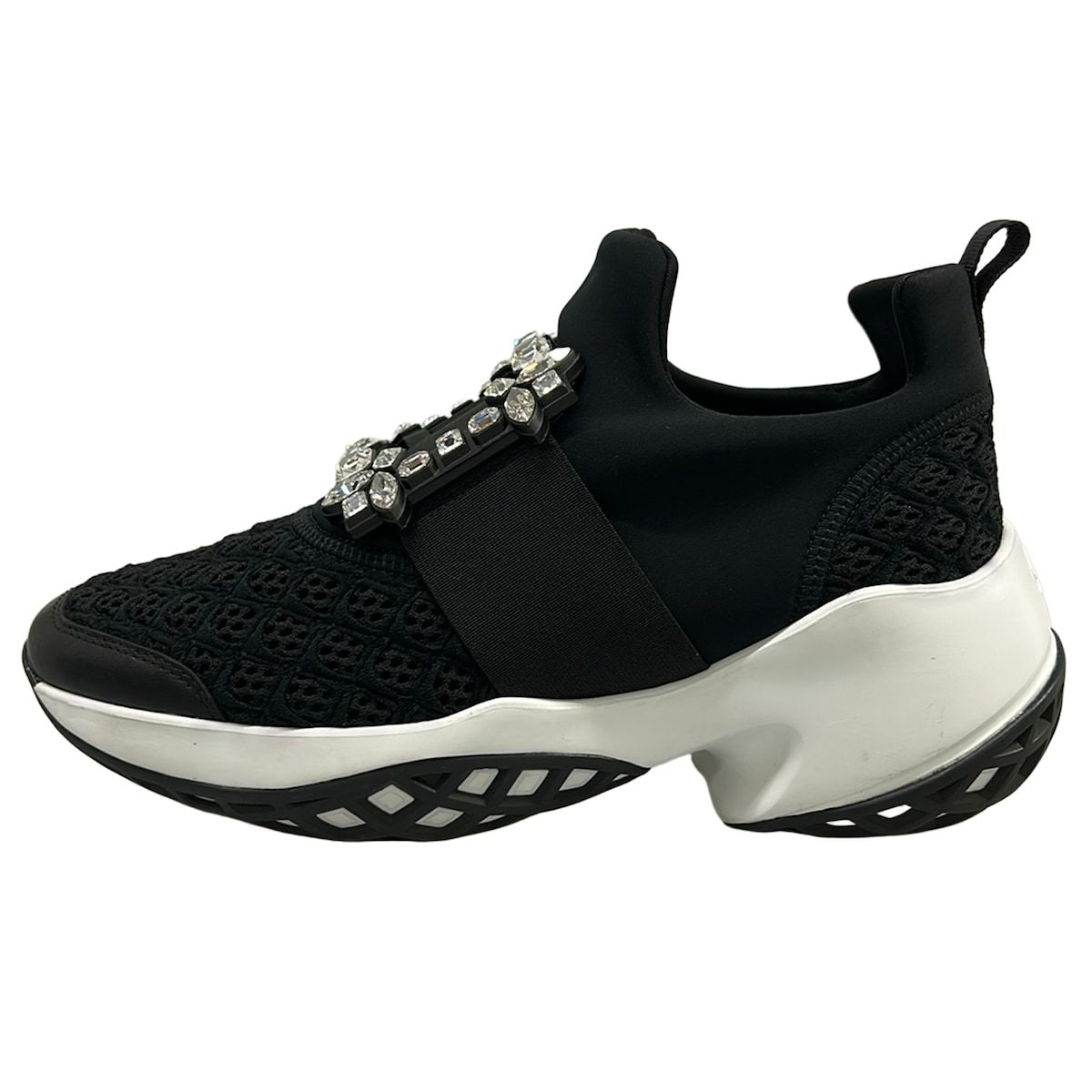 RogerVivier(ロジェヴィヴィエ) スニーカー 36 1/2 レディース美品 - 黒 ビジュー レザー