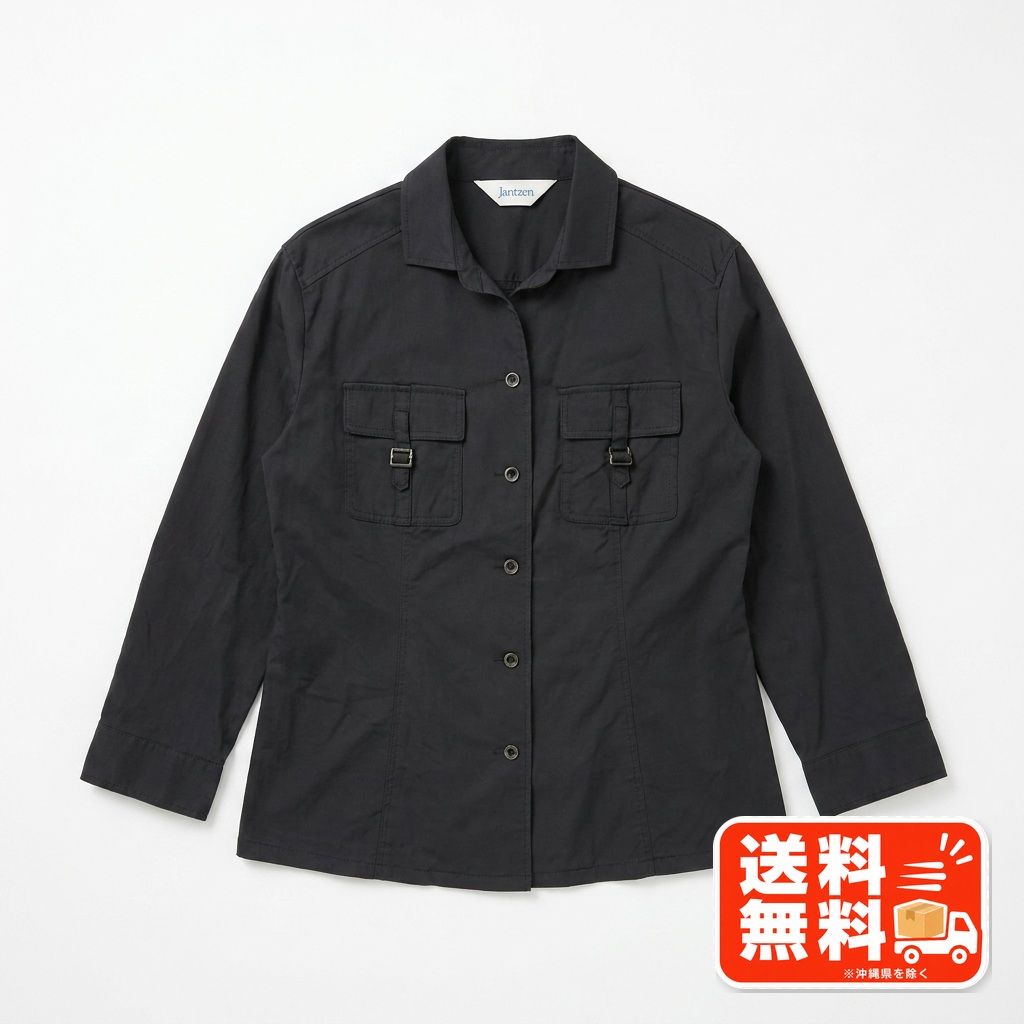 Jantzen ジャンセン 長袖シャツ ブラック Mサイズ 無地