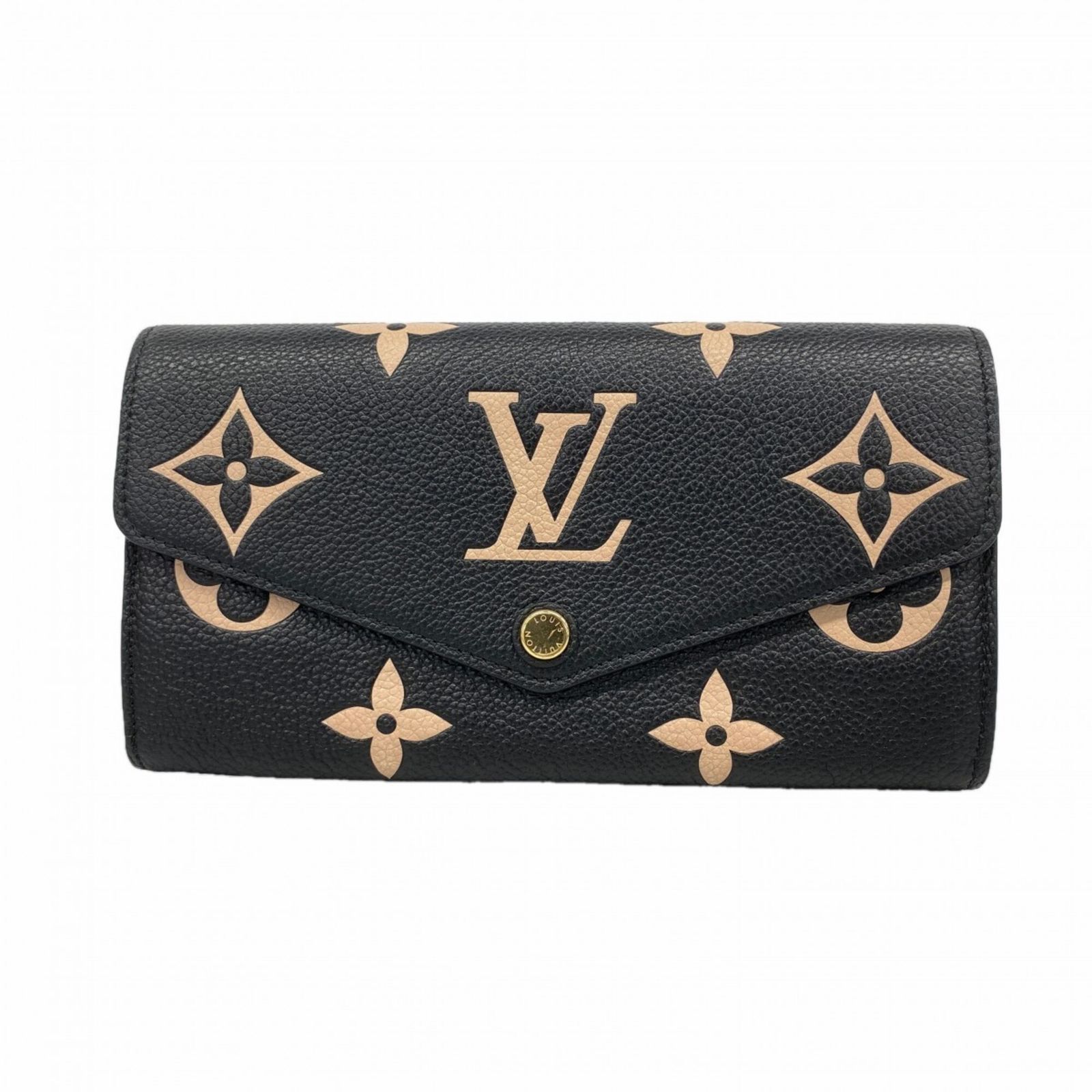 ルイ・ヴィトン(Louis Vuitton) ルイ・ヴィトン 長財布 モノグラム・アンプラント バイカラー ポルトフォイユサラ M80496 ブラック ベージュレディース