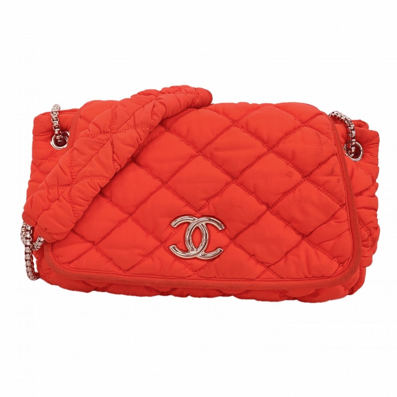 シャネル(Chanel) シャネル ショルダーバッグ バブルキルト ナイロン レッド レディース