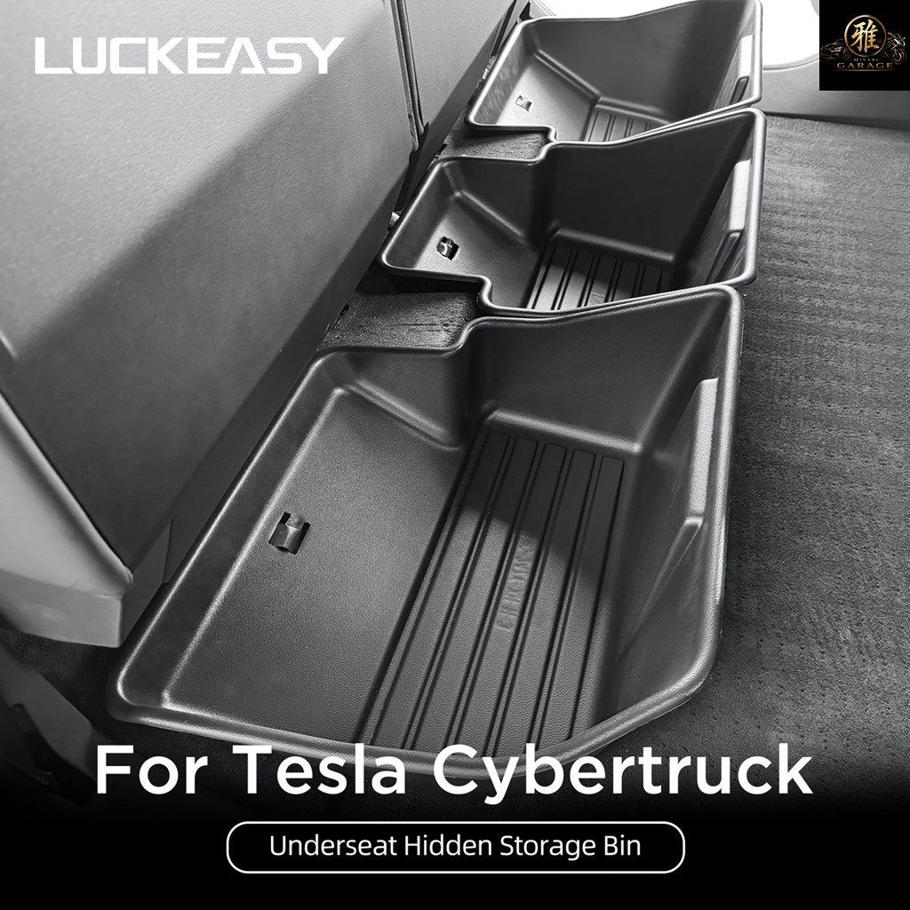 TESLA CYBERTRUCK 2024-2025 UNDER SEAT STORAGE BOX CAR INTERIOR REAR SEAT LOWER BOX CASE ORGANIZER 3PCS