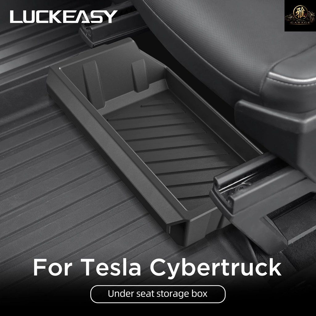 TESLA CYBERTRUCK UNDER SEAT STORAGE BOX CAR DRAWER TYPE ORGANIZER STORAGE FRONT SEAT LOWER BOX CASE 2024-2025