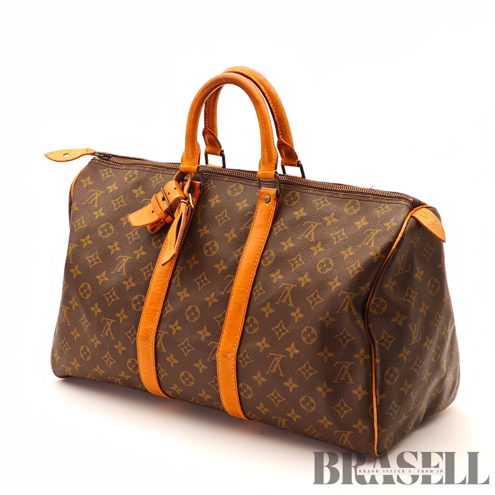 LOUIS VUITTON キーポル45 M41428 バッグ ボストンバッグ 大容量 旅行 ハンドバッグ ブラウン レディース メンズ パドロック 鍵