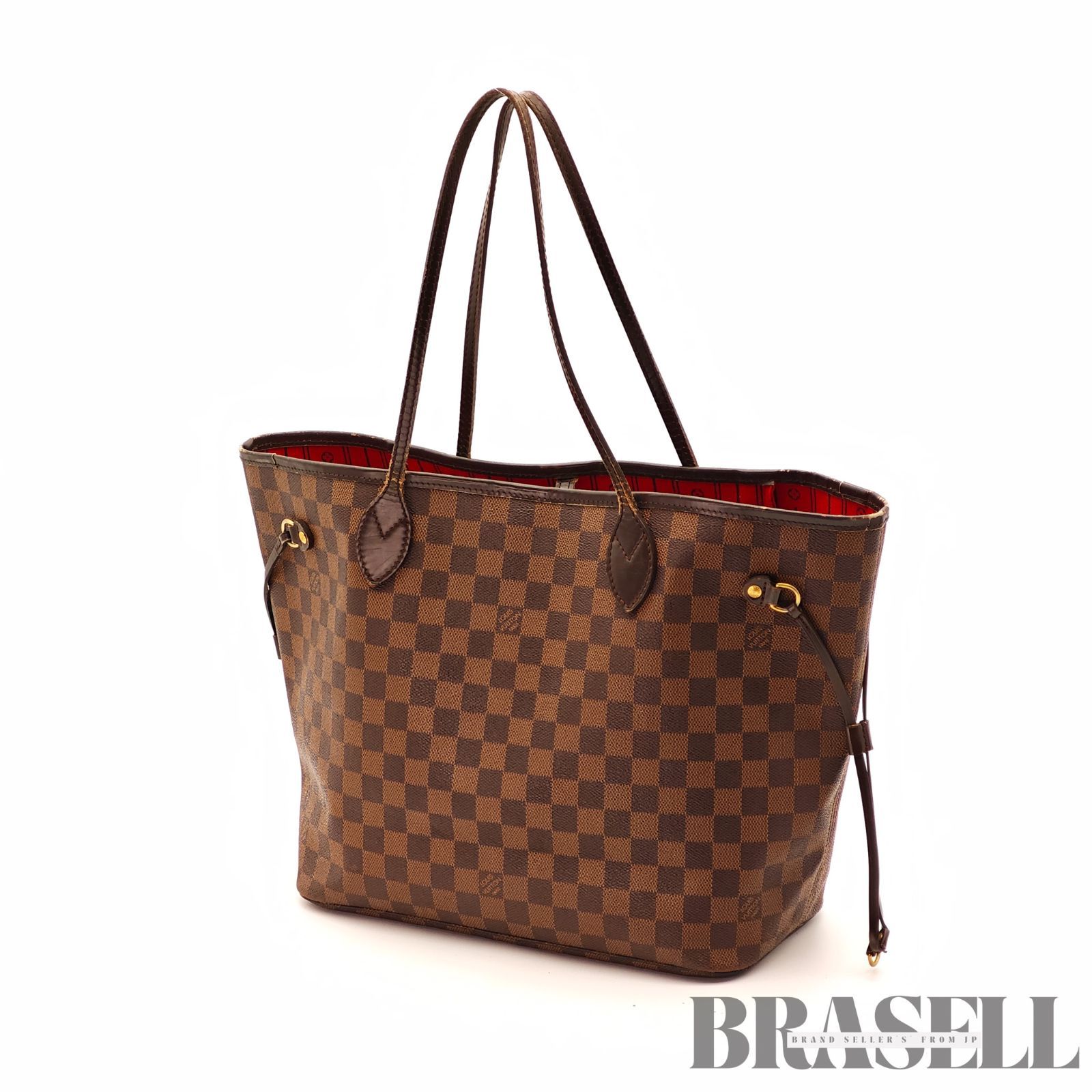LOUIS VUITTON ダミエ ネヴァーフルMM N51105 バッグ トートバッグ 大容量 通勤 バケットバッグ ブラウン レディース