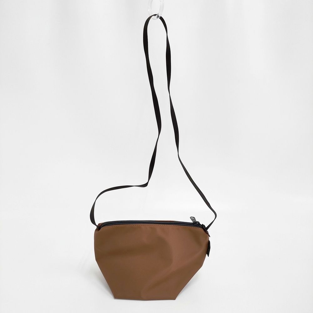 Herve Chapelier ナイロン舟型ショルダーバッグS 定価30580円 2885N ショルダーバッグ ブラウン レディース エルベ・シャプリエ【中古】6-0526G♪