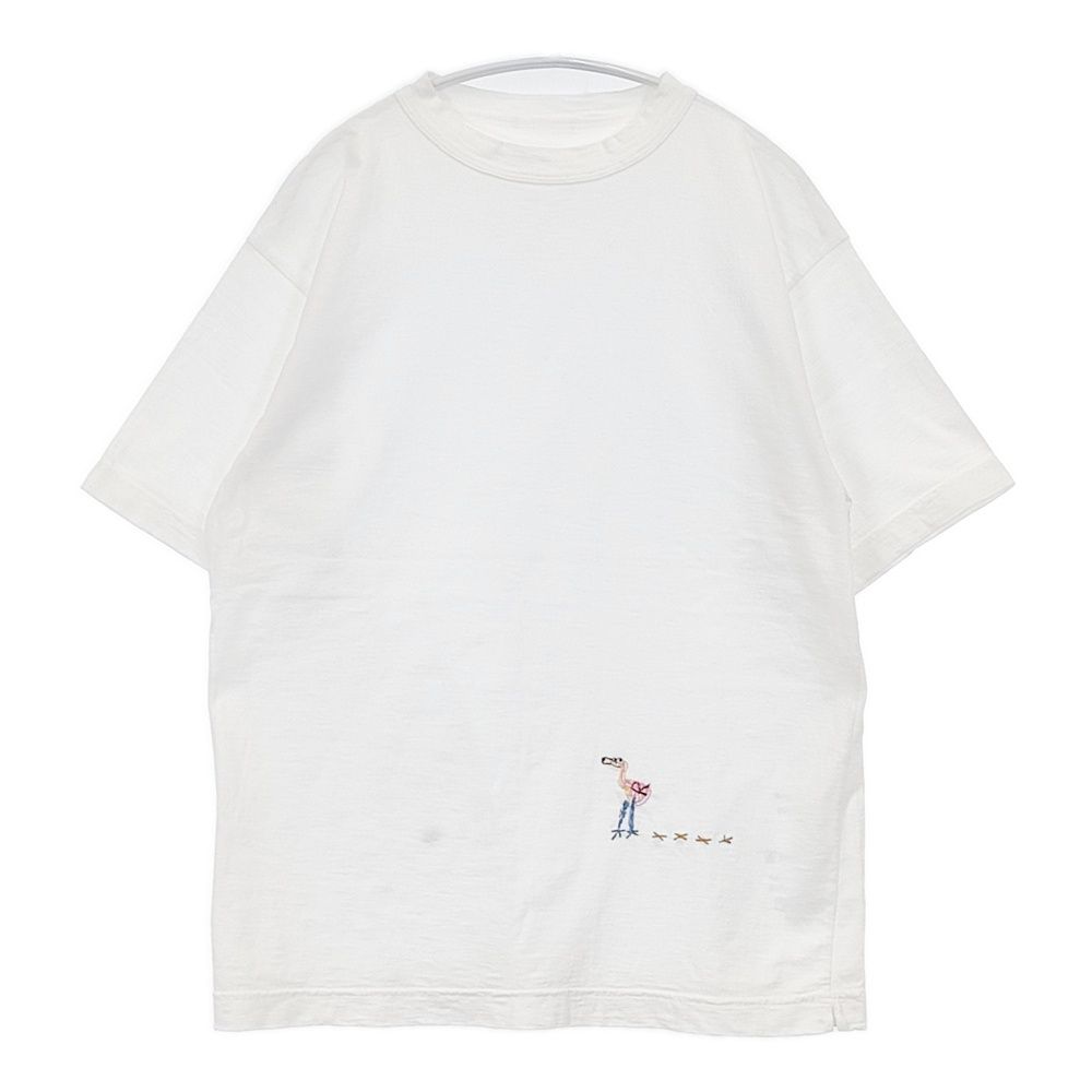 45R/45rpm フラミングウェイ刺繍の908 45星Tシャツ 定価14300円 半袖カットソー ホワイト レディース フォーティーファイブアールピーエム【中古】6-0526S♪