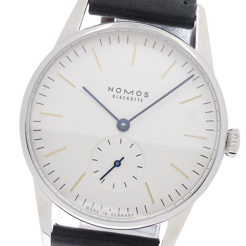 ノモス NOMOS OR1A3GW2 オリオン35 ブルーハンド スモールセコンド 手巻き メンズ 美品 内箱・保証書付き_963473