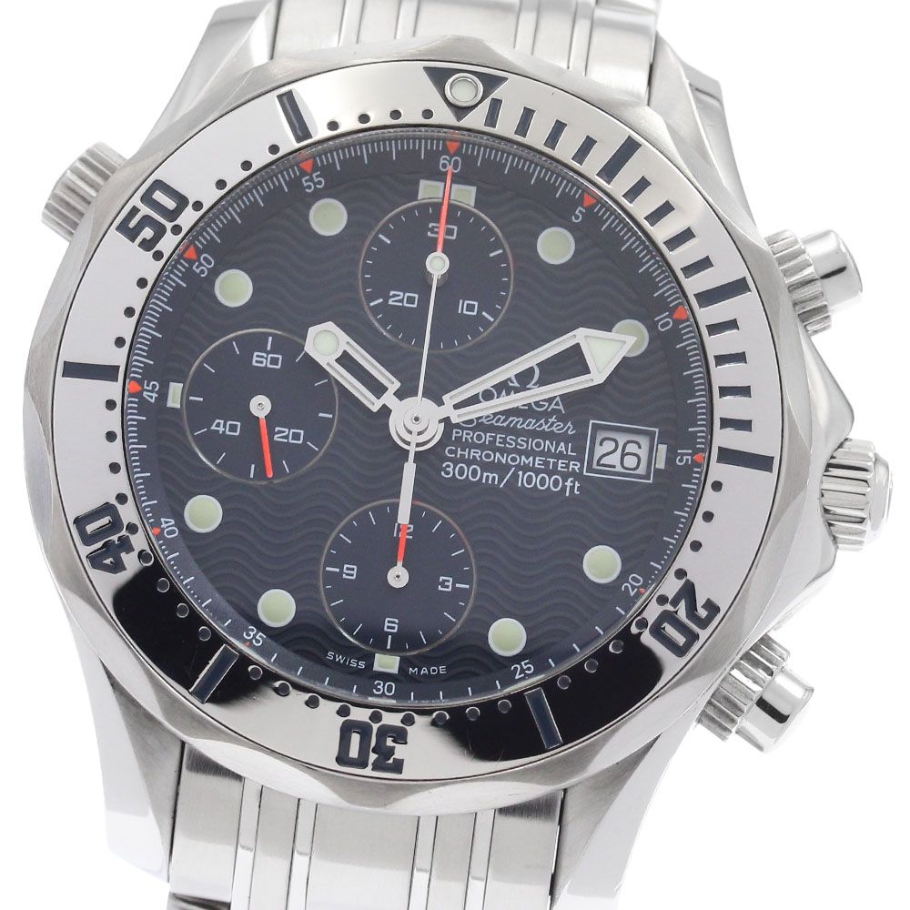 オメガ OMEGA 2598.80 シーマスター300 クロノグラフ デイト 自動巻き メンズ 美品 _957030