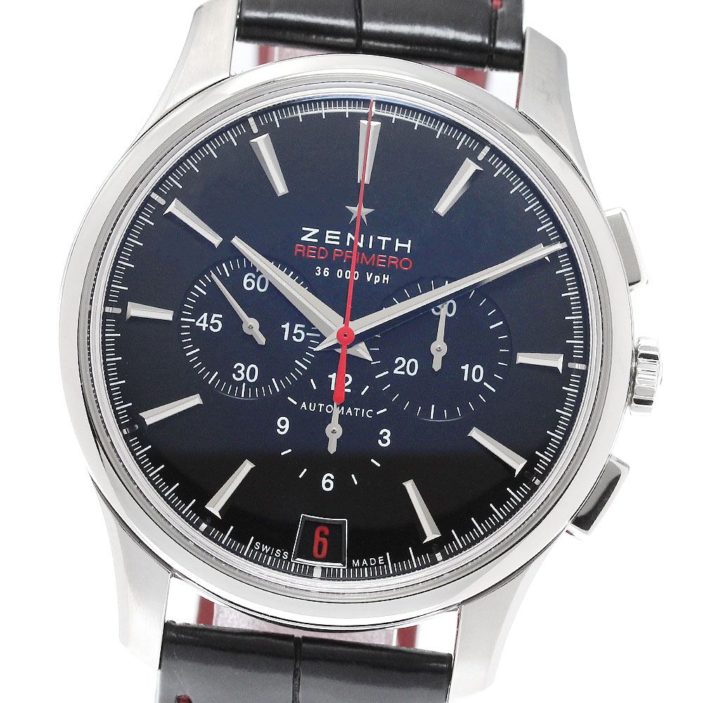 ゼニス ZENITH 03.2115.400/21.C703 キャプテン 36000VpH レッド・プリメロ クロノグラフ 自動巻き メンズ 美品 箱・保証書付き_963165