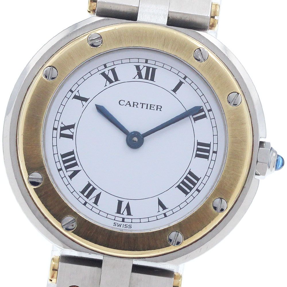 カルティエ CARTIER サントスラウンドSM YGベゼル クォーツ レディース _954285