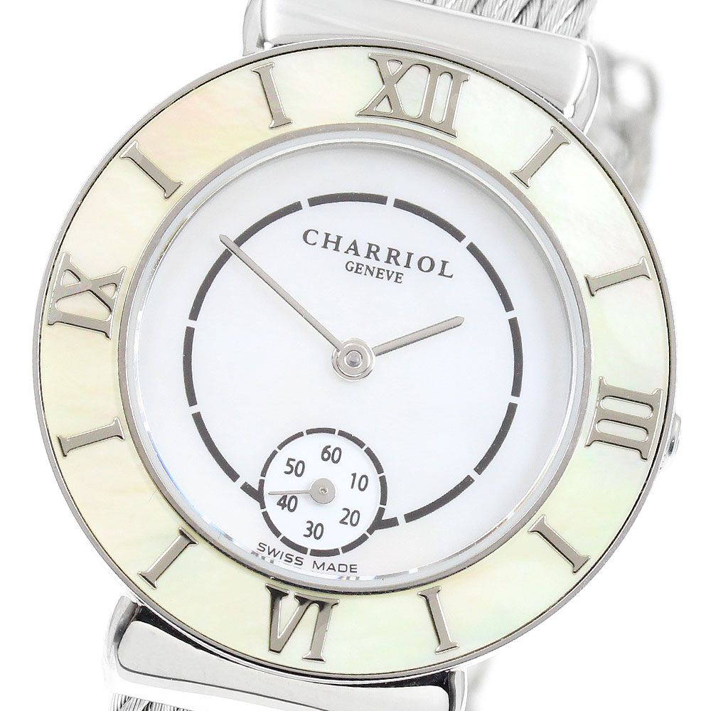 シャリオール CHARRIOL ST30W.560.001 サントロペ スモールセコンド クォーツ レディース 良品 _962781