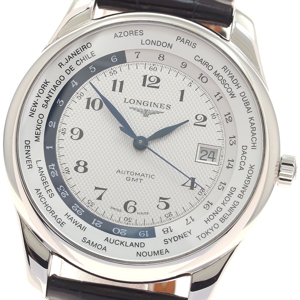 ロンジン LONGINES L2.802.4 マスターコレクション ワールドタイム GMT 自動巻き メンズ 良品 _957185