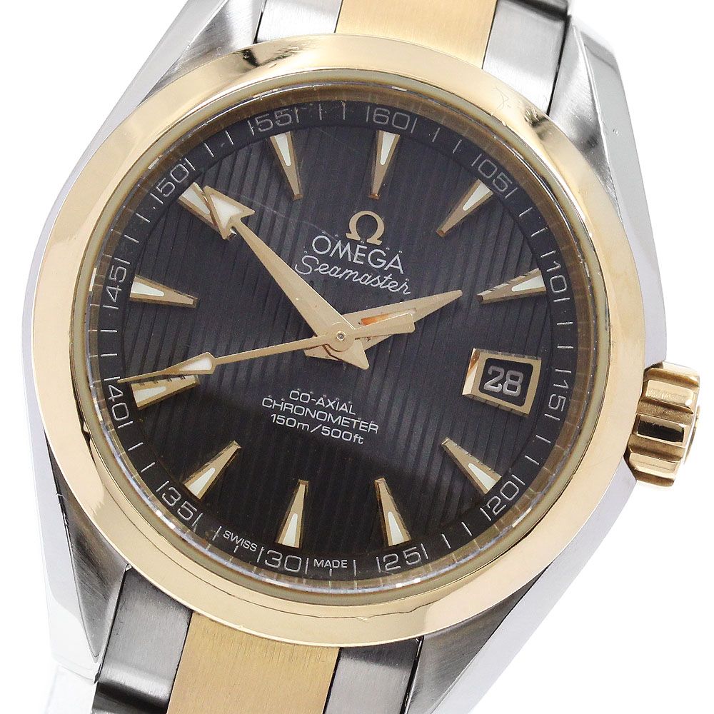 オメガ OMEGA 231.20.30.20.06.002 シーマスター アクアテラ 150M YGベゼル デイト 自動巻き レディース _958620