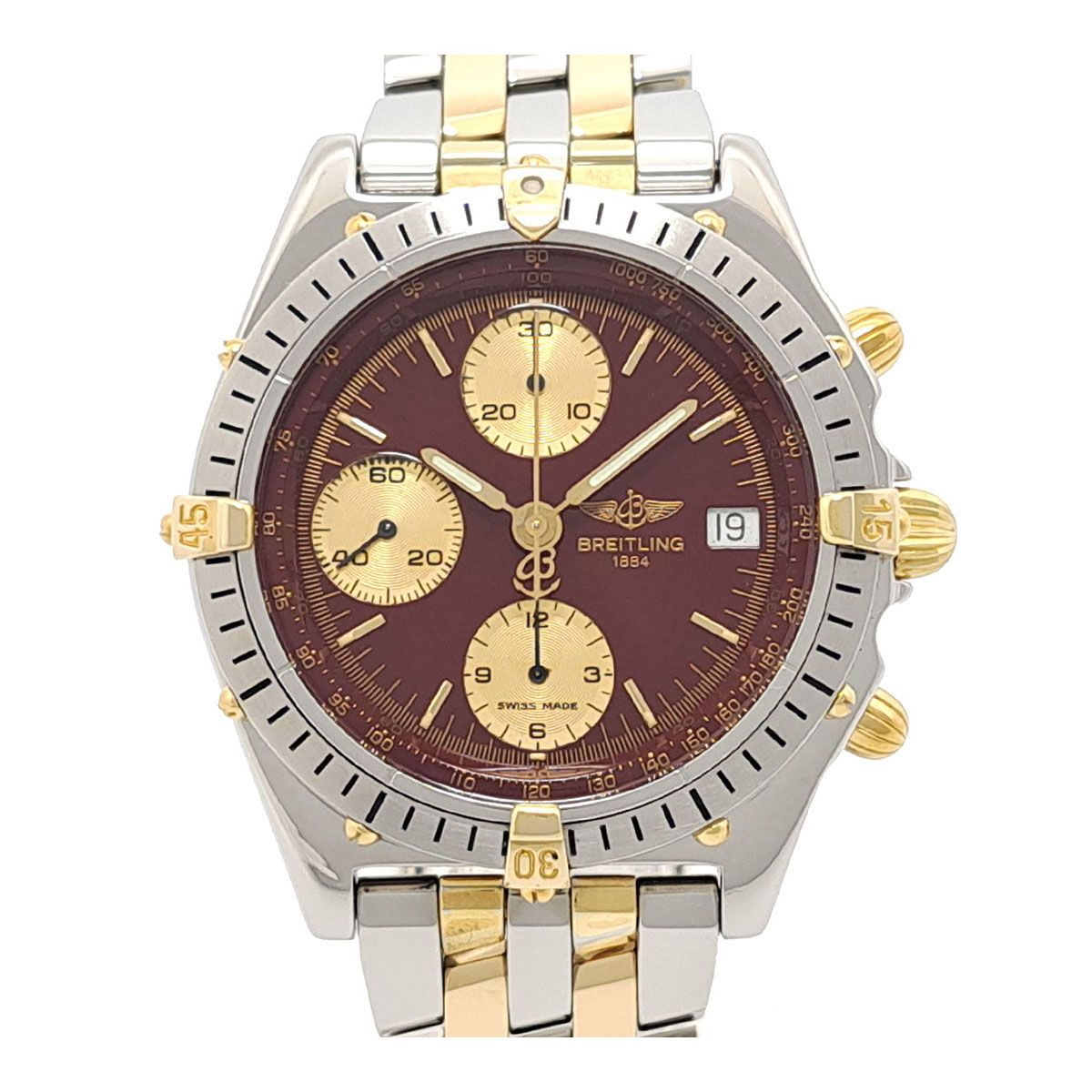 ブライトリング クロノマット ビコロ B13048 自動巻き ステンレススティール イエローゴールド メンズ BREITLING【中古】 【時計】
