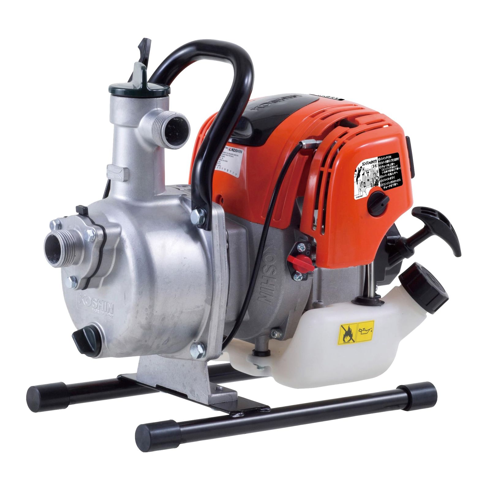 工進(KOSHIN) ハイデルスポンプ SEV-25F ミニ4サイクル エンジン 口径 25mm 散水 洗浄 送水 タンク 用水kk