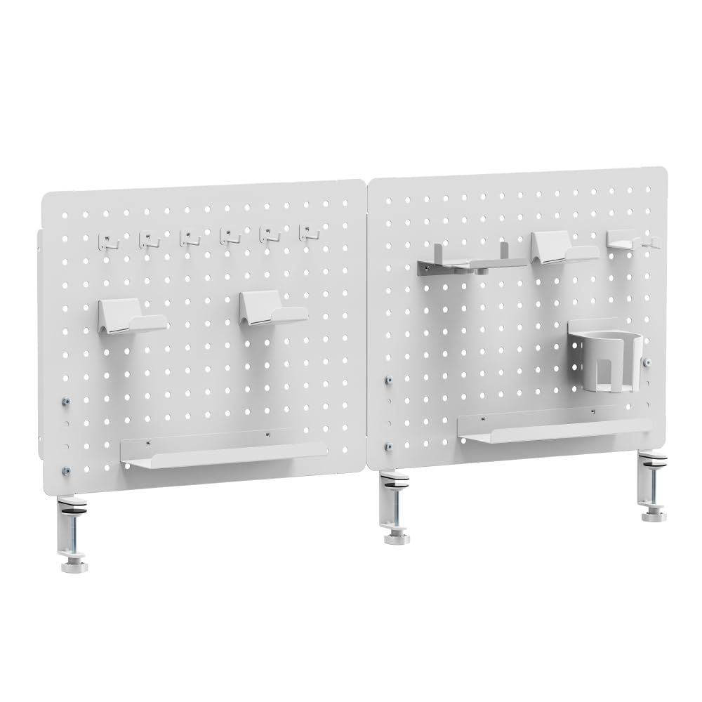 THANKO PYZONE 有孔ボード クランプ式 後付けできるゲーミングデスクパネルW 2枚セット 幅420~520mm CLMEBAS (White) 国内発送 b84fe08a