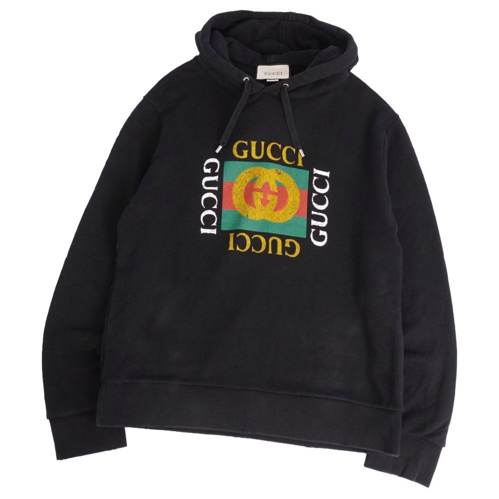 美品 グッチ GUCCI パーカー フーディー スウェット ヴィンテージ加工