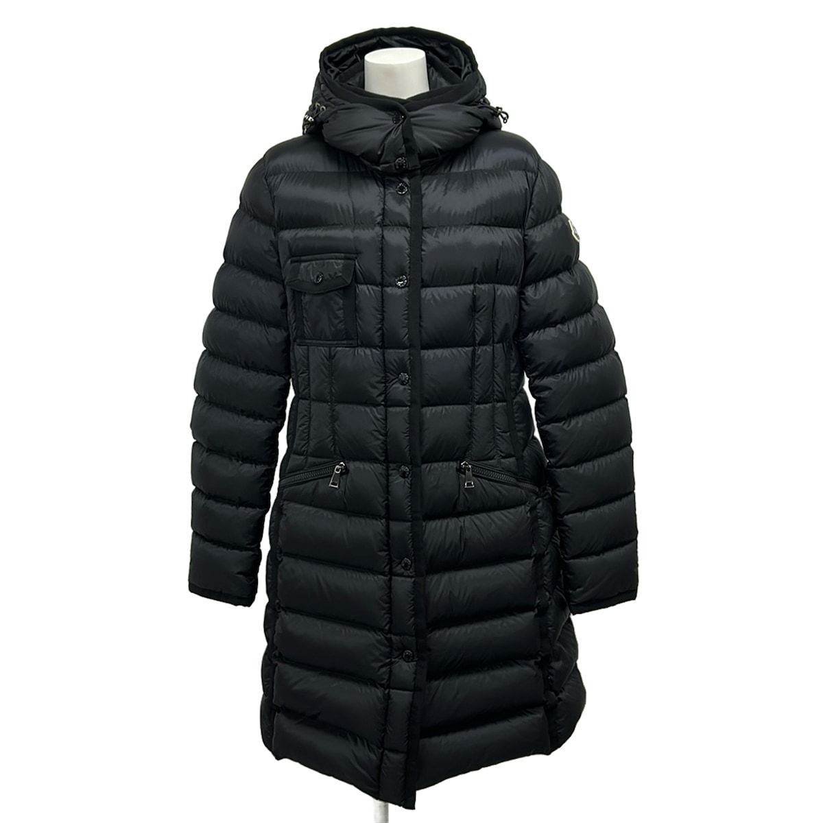 MONCLER(モンクレール) ダウンコート サイズ4 XL レディース HERMINE(エルミンヌ) 黒 長袖/冬 ダウン