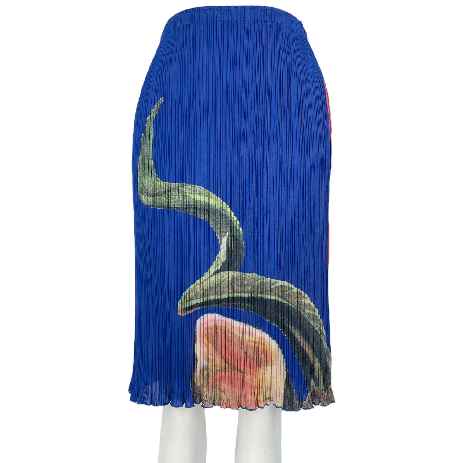 新品同様 レア 希少 ISSEY MIYAKE イッセイミヤケ PLEATS PLEASE プリーツプリーズ スカート 鹿 フラミンゴ ブルー