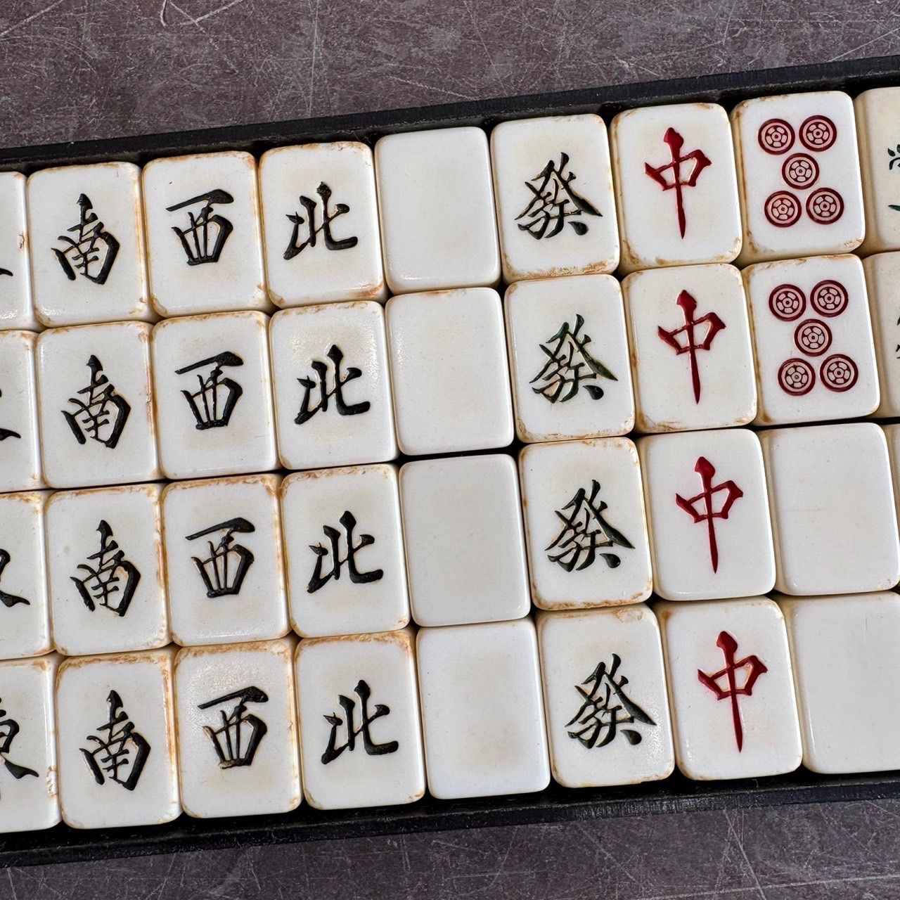 麻雀牌 マージャンセット】昭和レトロ ケース入り - メルカリ
