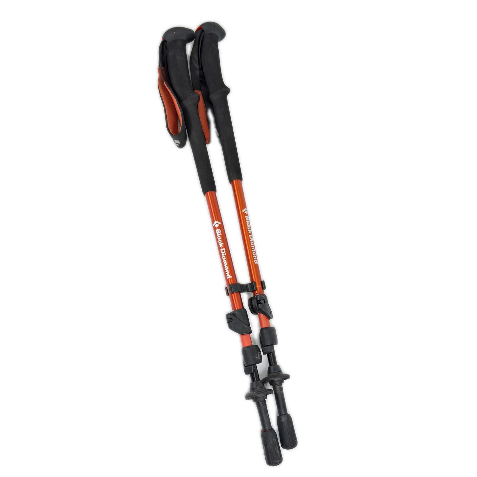 Black Diamond ブラックダイヤモンド FlickLock フリックロック トレッキングポール トレッキングストック ２本セット オレンジ ブラック 長さ調整付き 山登り 登山用品 ハイキング