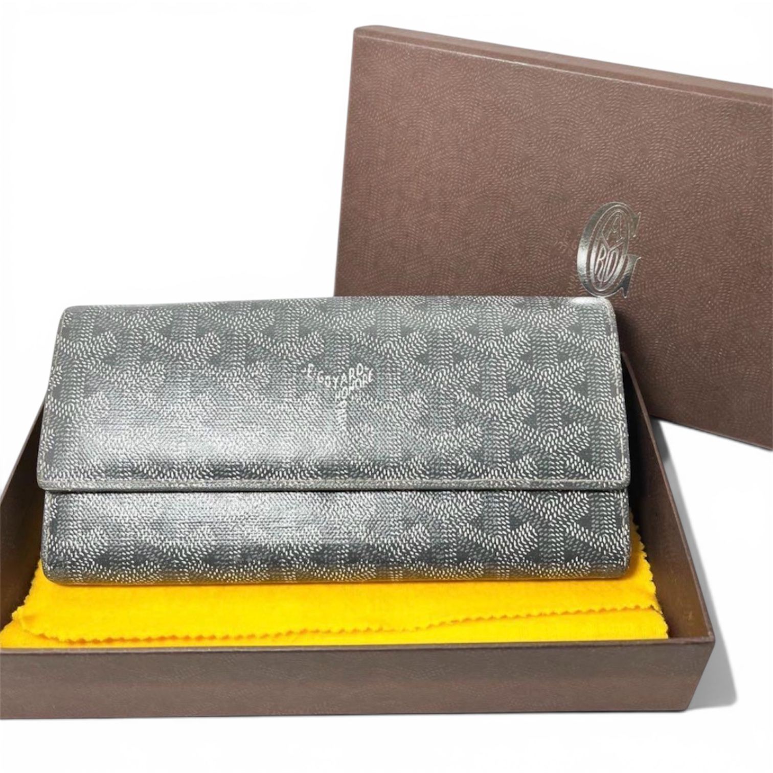GOYARD ゴヤール 長財布 ヴァレンヌフラップウォレット グレー 箱付