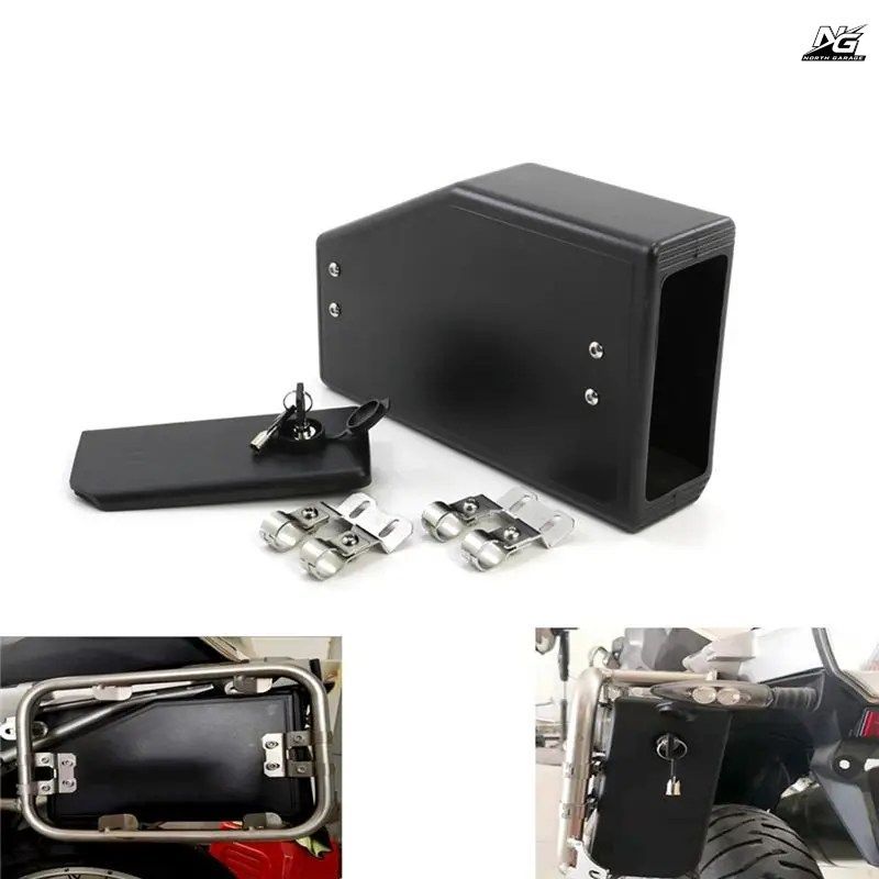 バイク用収納ボックス／ツールボックス（サイドブラケット付き、鍵付き） BMW R1200GS R1250GS BENELLI TRK502