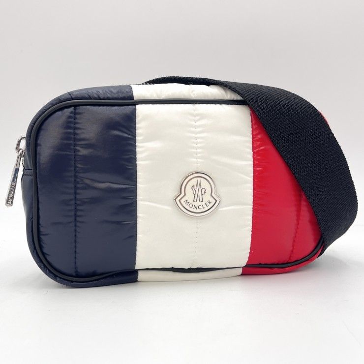 MONCLER（モンクレール）MARSUPIO GIFT ボディバッグ ウエストバッグ トリコロール ナイロン ロゴパッチ RFID対応 【中古】