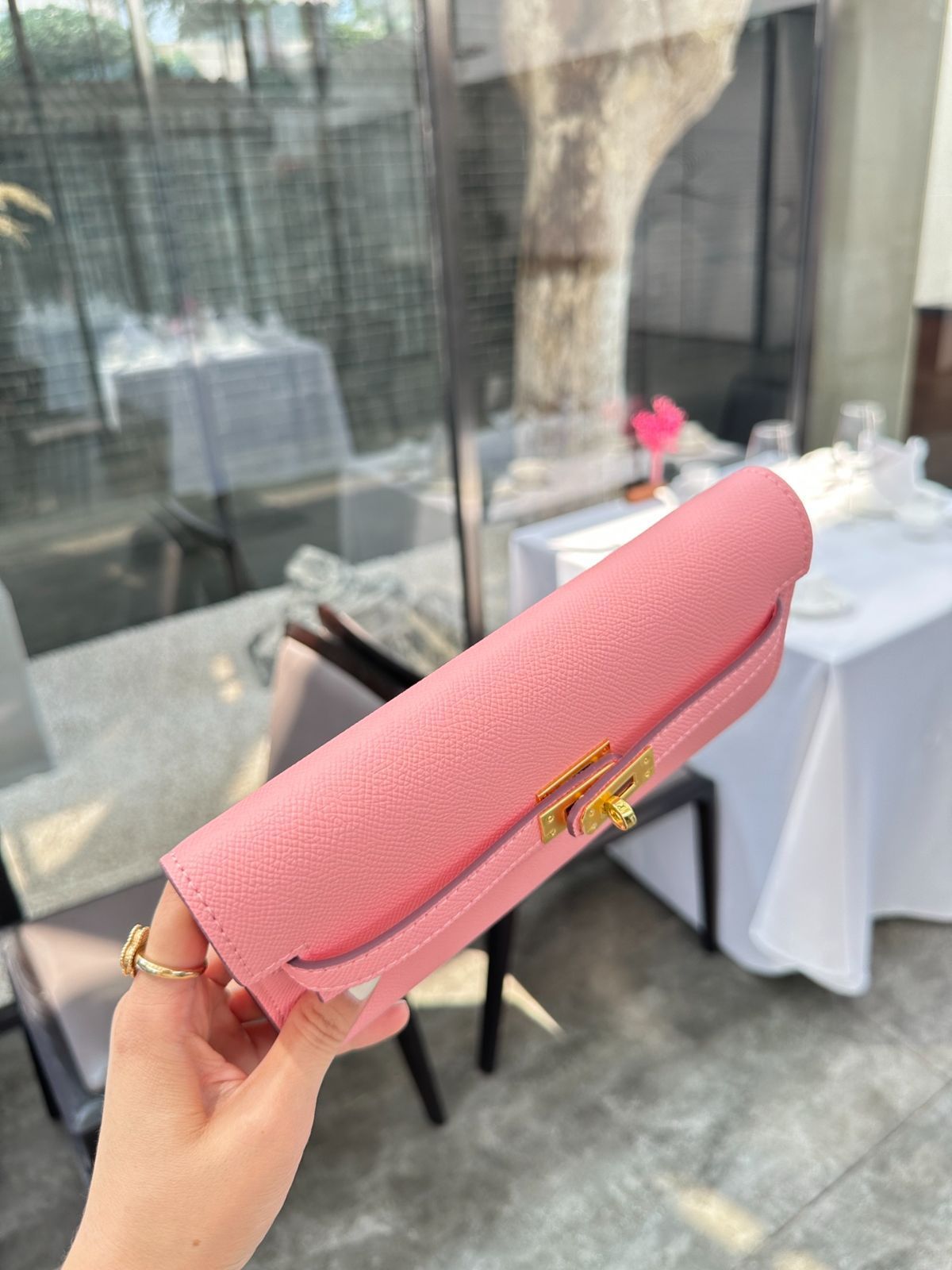 【本日限定特価】エルメス ケリーウォレット DIYベルト付き レザーバージョン ゴールドブラウン 専用ボックス付き[本日特価|新品未使用品]